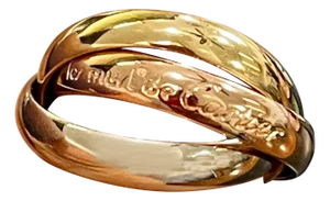 Cartier Trinity Tri-Color White, Yellow Rose, 18 Karat Gold Rolling Rings