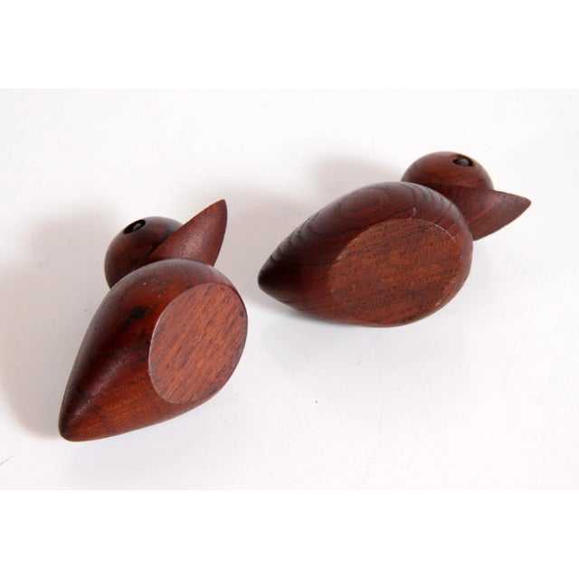 Vintage Danish Modern Teak Carved Duck Candle Holders After Kay Bojesen - a Pair For Sale In Providence - Image 6 of 7