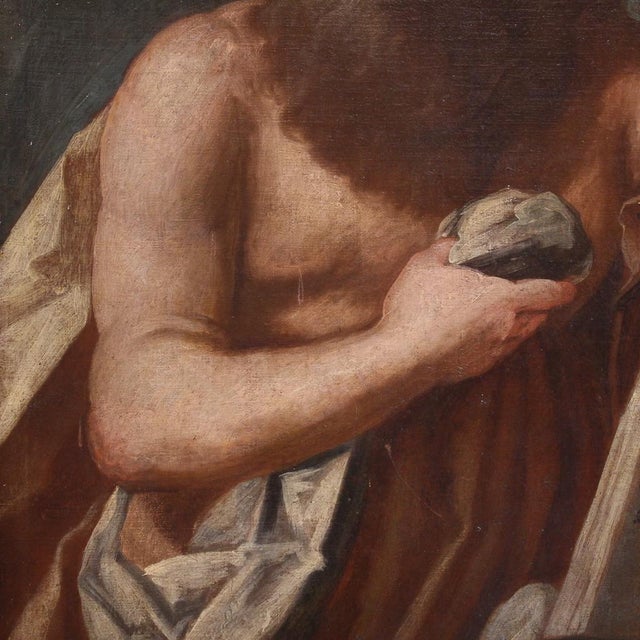 Religious Artist, Penitent Saint Jerome, 1640, Oil on Canvas, Framed For Sale - Image 8 of 15