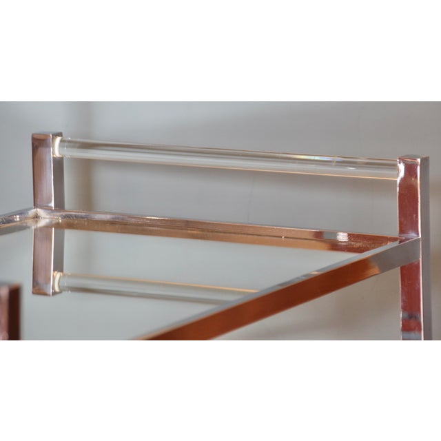 Silver Art Deco Bar Cart attributed to Jacques Adnet, 1930s For Sale - Image 8 of 17