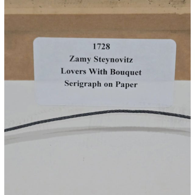 Late 20th Century Zamy Steynovitz Hand-Embellished Expressionist Print, Framed and W/CoA For Sale - Image 5 of 7