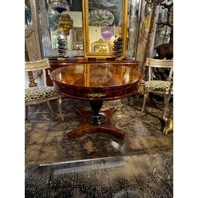 Wood Fine 19th C. German Walnut and Ebony Center Table For Sale - Image 7 of 8