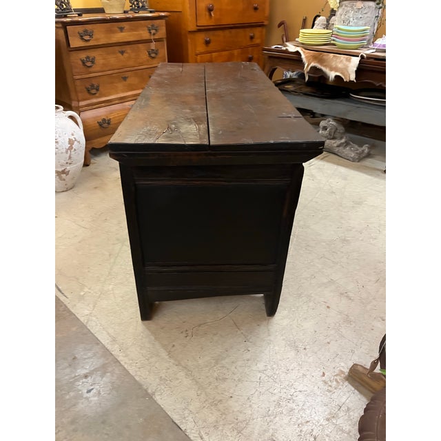 Highly carved Jacobean oak dowry chest. Was used in 18th century for unmarried women to keep their hope chest.