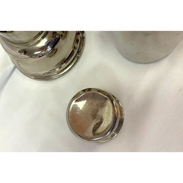 1930's German Travel Nesting Cocktail Shaker Set With Leather Case and Glass Insert For Sale - Image 14 of 17