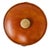 Vintage Georges Briard Ice Bucket | Burnt Orange Cinnamon Faux Leather Vinyl Signed MCM Bar Decor | Wooden Knob Lid For Sale - Image 10 of 14