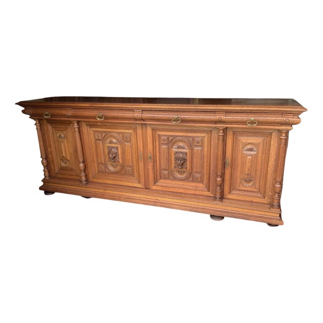 Antique Credenza in Oak, 1880 For Sale