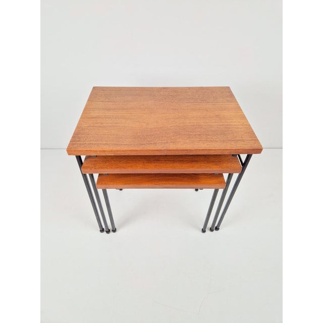 Pastoe Vintage Teak Nesting Tables by Cees Braakman for Pastoe, 1960s, Set of 3 For Sale - Image 4 of 12