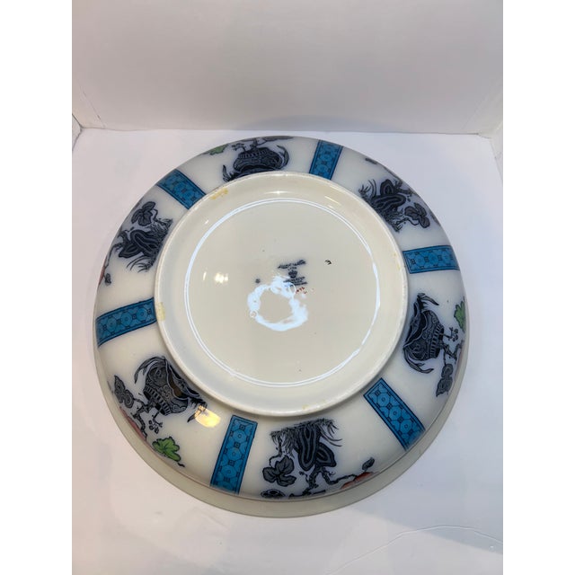 English Antique English Keeling & Co. Luxe Ware Wash Set – Pitcher, Basin & Jar, Turquoise Floral Transferware, Burslem For Sale - Image 3 of 8