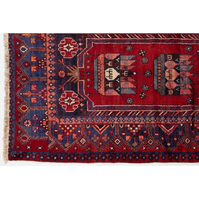 1960s Red Handmade Designed Hamadan Wool Runner From the 1960s For Sale - Image 5 of 11