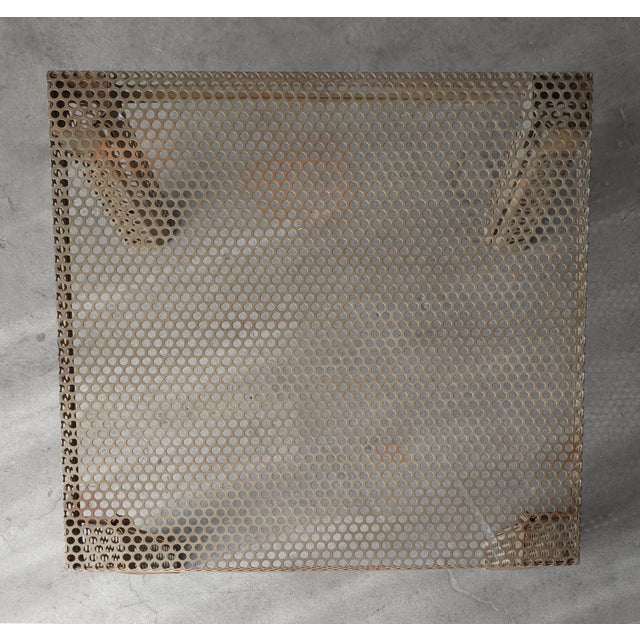 1980s Industrial Patinated Perforated Metal Coffee Table For Sale - Image 5 of 9