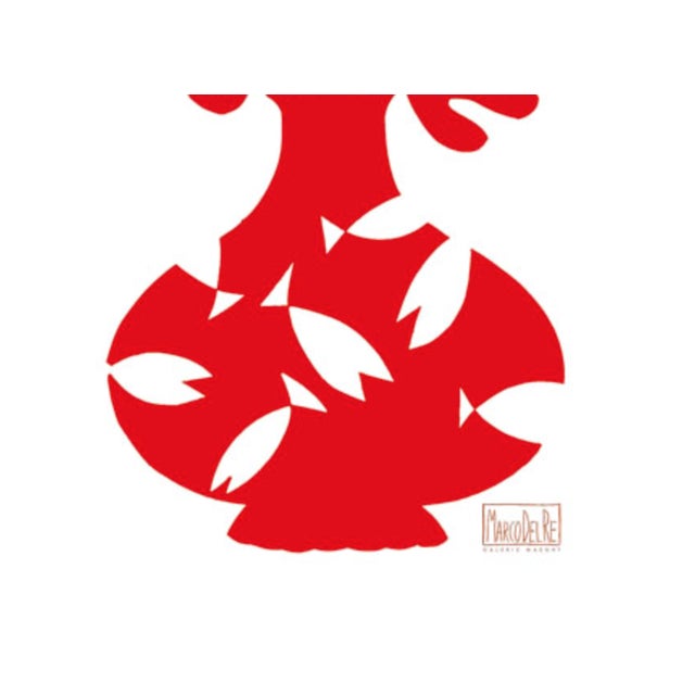 Contemporary 2008 Italian Art Poster, Vase III Red - Marco Del Re (Red) For Sale - Image 3 of 3
