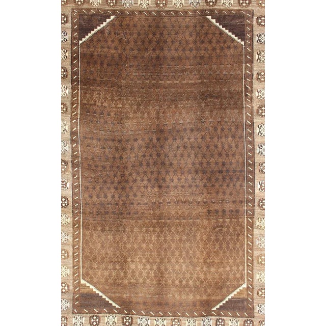 Vintage Turkish Kars Rug With a All-Over Lattce Design in Brown Tones For Sale - Image 4 of 11