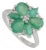 3.05 Ct Natural Zambian Emerald & Diamond Floral Ring, Size 5 For Sale