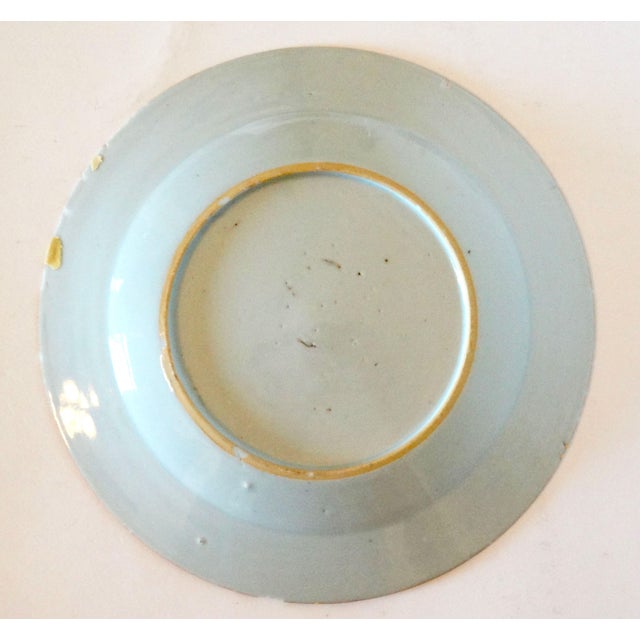 Antique White Antique English Delftware Figural Chinoiserie Plate For Sale - Image 8 of 8