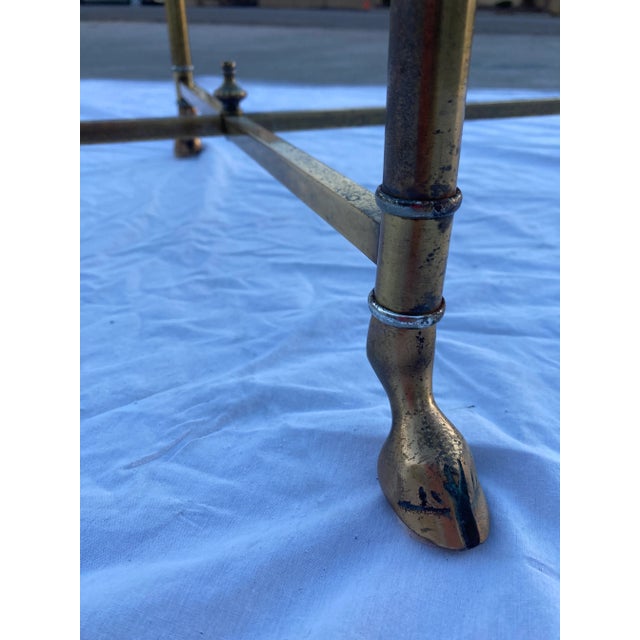 Mastercraft Brass Hoofed End Table in Faux Bamboo Manner of Jansen For Sale - Image 10 of 13