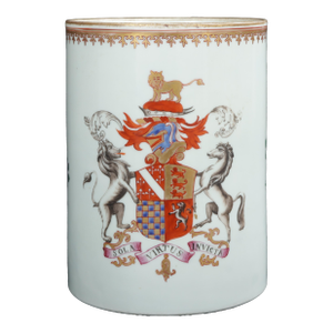 Very Large Antique 18th Century Chinese Export Porcelain Armorial Tankard Mug With the Coat of Arms of the Duke of Norfolk