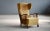Mid-Century Modern Danish Modern 1950s Highback Lounge Wing Chair With Wooden Armrests For Sale - Image 3 of 8