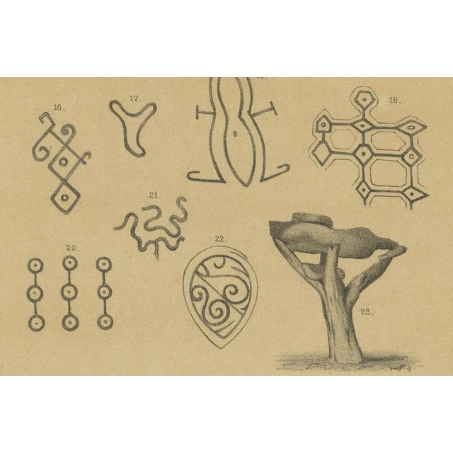 After Karl Martin, Aruba Petroglyph Symbols, Fontein Cave, Ethnographic Plate, 1888, Print For Sale - Image 3 of 10