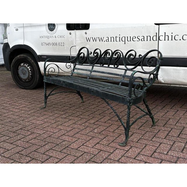 Regency Iron Garden Bench For Sale - Image 13 of 15