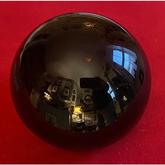 Antique 19th Century American Blown Glass Amber Witch's Ball For Sale - Image 4 of 18