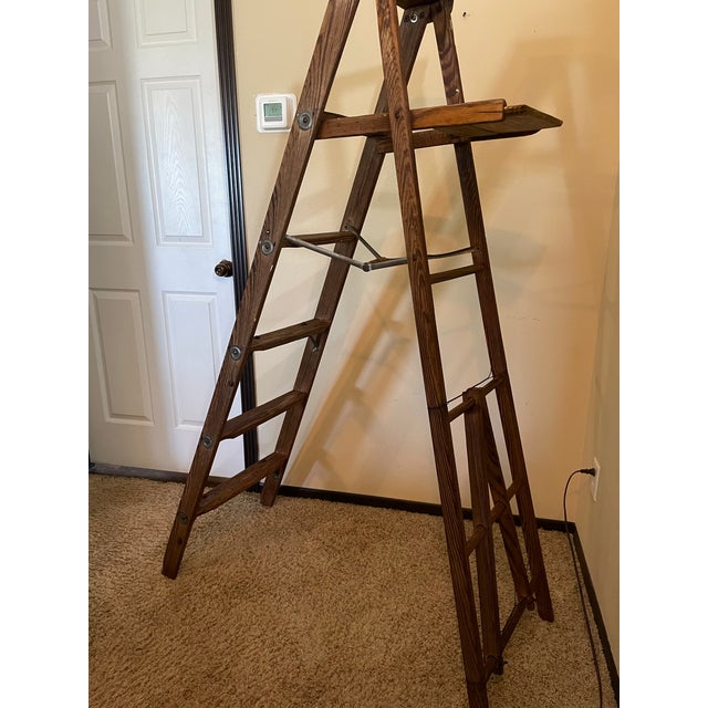 Vintage Wooden Ladder For Sale In Dallas - Image 6 of 12