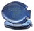 Vintage Kotobuki Japan Azure Blue Glazed Fish-Form Plates, Set of 4 For Sale