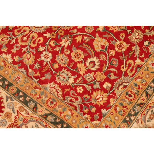 Shabby Chic Shabby Chic Floral 1990's Pak-Persian Red/Beige Wool Rug - 5'11'' X 9'5'' For Sale - Image 3 of 9