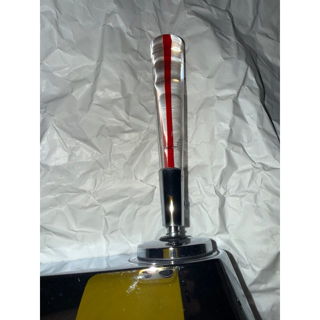 1990s Stilo Murano Red Line Fantini Faucet, Art Glass, Chrome, Made in Italy, One Hole Deck-Mount For Sale - Image 5 of 8