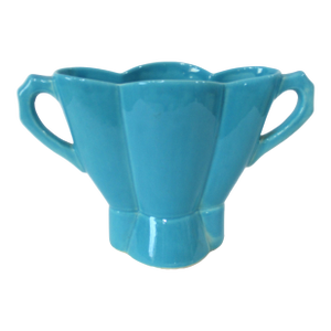 Bauer California Pottery Blue Handled Flower Vase