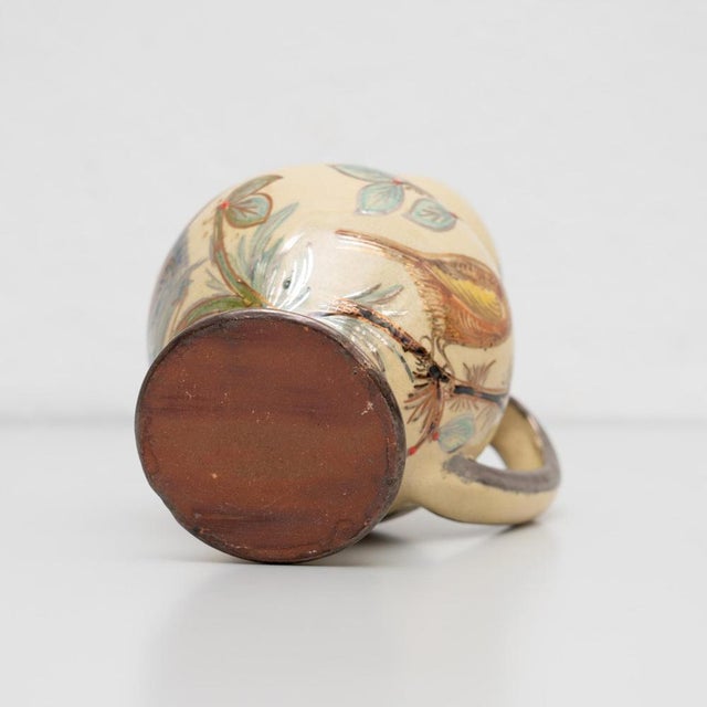 Catalan Hand-Painted Ceramic Jug Vase by Diaz Costa, 1960s For Sale - Image 12 of 13