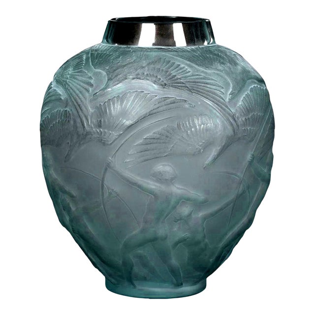 Lalique Vase Archers. Rene Lalique Glass Vases. 1921. Chairish