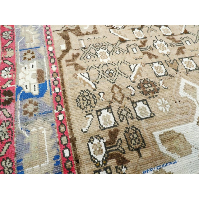 Textile Galerie Shabab Collection Mid-Century Persian Folk Rug With Cerulean Blue, Grey, Pink, and White Tones For Sale - Image 7 of 10