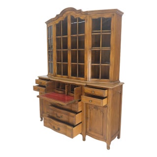 Widdicomb Solid Cherry Butlers Drop Front Leather Top Desk Breakfront For Sale