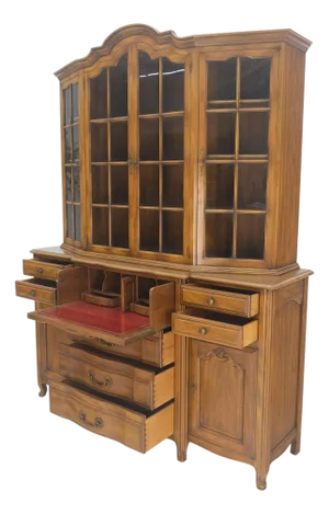 Widdicomb Solid Cherry Butlers Drop Front Leather Top Desk Breakfront