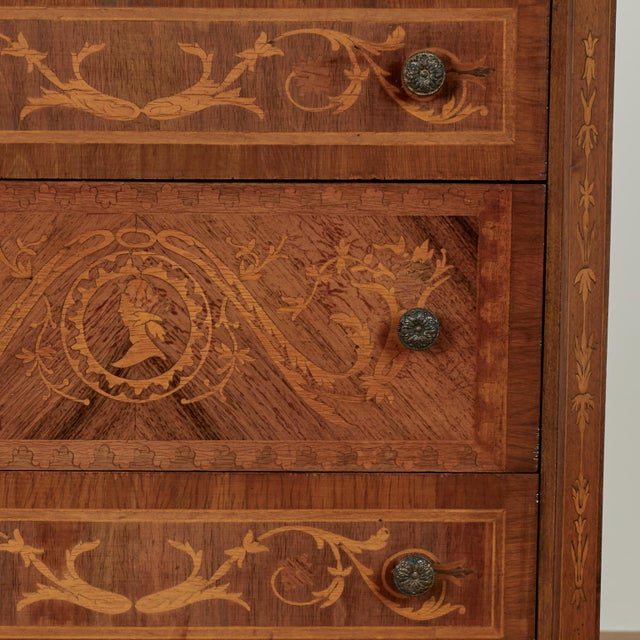 Antique Italian Neoclassical Inlaid Chest or Stand For Sale In West Palm - Image 6 of 16