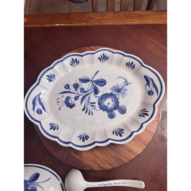 1980s Delft Blue Tureen With a Lid , Laddle and an Underplate For Sale - Image 13 of 15