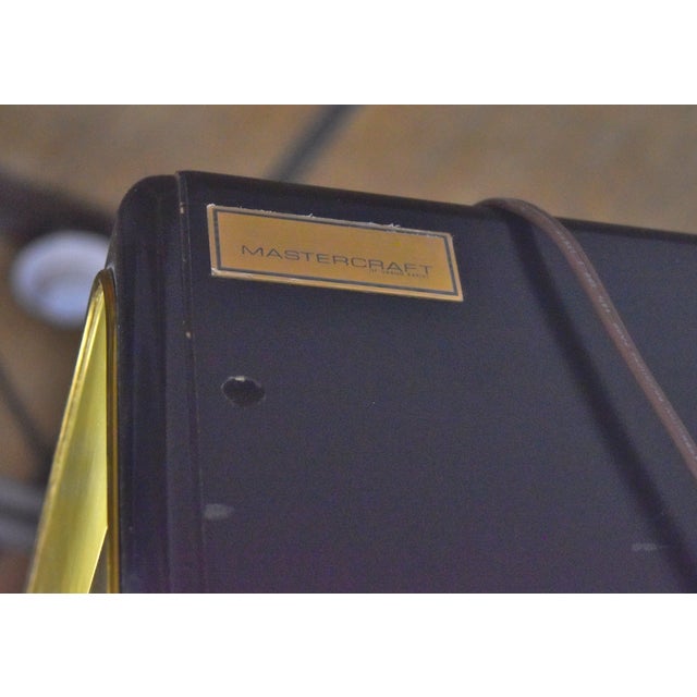 Mastercraft Mid-Century Brass & Black Lacquer Lighted Vitrine Display Cabinet For Sale - Image 9 of 12