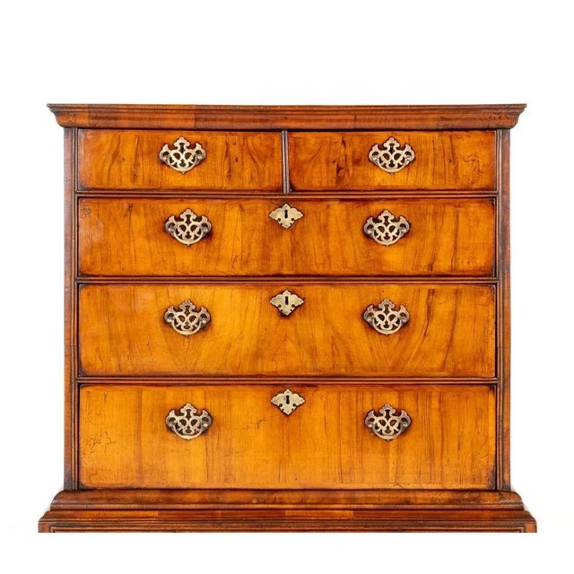 Georgian Chest on Stand in Walnut For Sale - Image 6 of 10