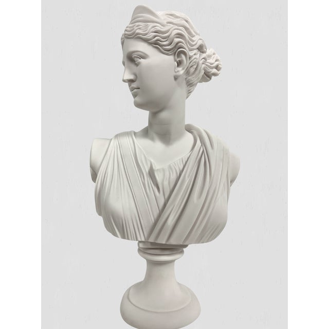 Stone Handmade Artemis Cast Marble Bust For Sale - Image 7 of 11