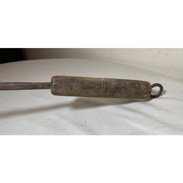 Black Antique 18th Century Handmade Primitive Wrought Iron Wood Fireplace Toaster For Sale - Image 8 of 11