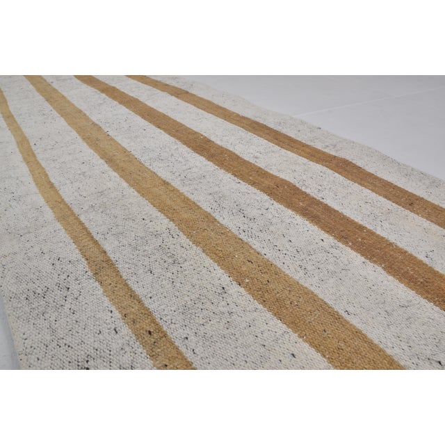 Off-white Vintage Turkish Stripe Kilim Runner For Sale - Image 8 of 10