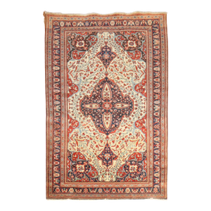 Ivory Persian Sarouk Ferehan Rug
