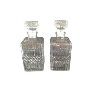 Vintage Matching Glass Decanters - Pair For Sale