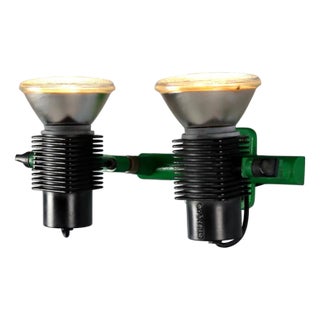 Vintage Wall Lamp in Green Enamelled Metal from Stilnovo, 1980s For Sale