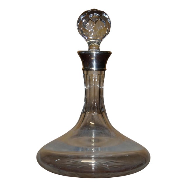 Vintage Sherry Spirit Decanter with Sterling Silver Collar, 1969 For Sale