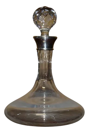 Vintage Sherry Spirit Decanter with Sterling Silver Collar, 1969