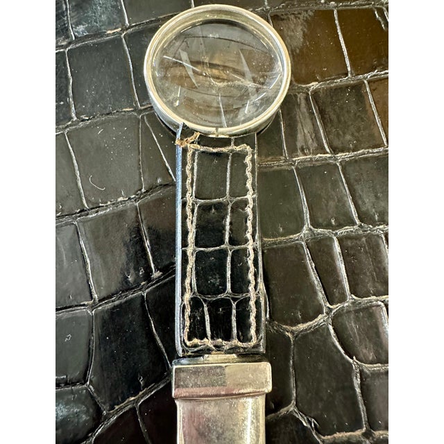 Rare Gucci Alligator / Crocodile Leather 5 Piece Desk Set For Sale - Image 12 of 12