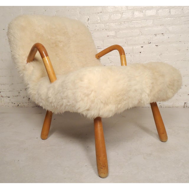 Philip Arctander Clam Chair In Lamb Fur Chairish