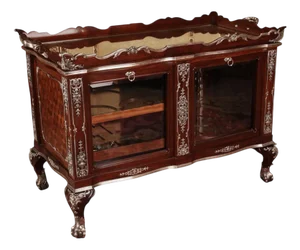 19th Century English Bar with Real Silver Fittings, 1890s