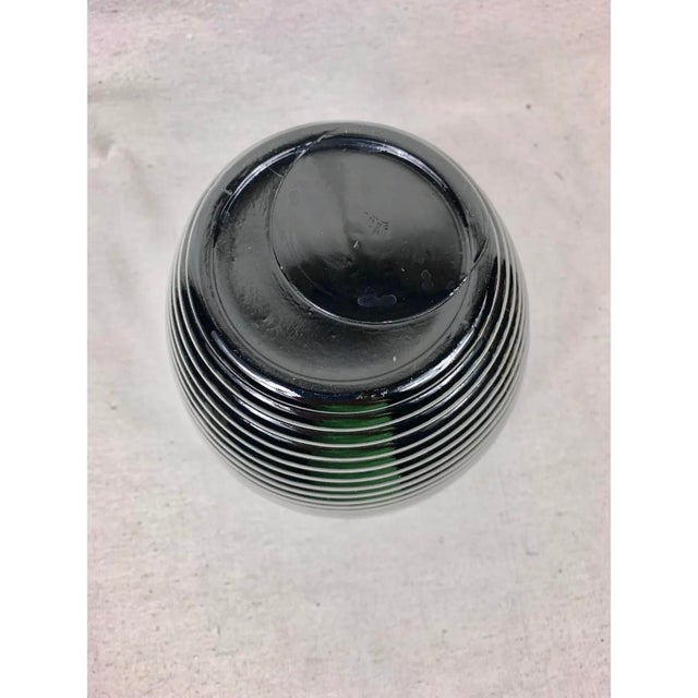 Glass Vintage Black Milk Glass Ribbed Beehive Style Vase For Sale - Image 7 of 7